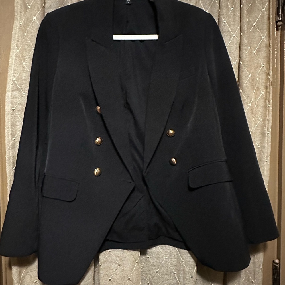 Express Black Blazer with Gold Accents